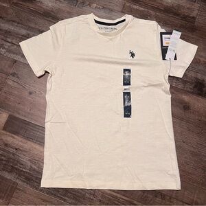 U.S. Polo Assn. Boys crew neck Cream T-Shirt